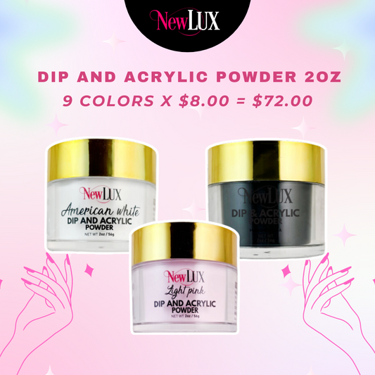 NEWLUX DP AND ACRYLIC POWDER 2OZ COMPLETE SET