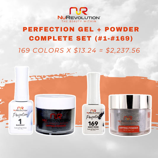 NuRevolution Perfection Gel Polish & Nail Lacquer + Dip Acrylic Powder Complete Set