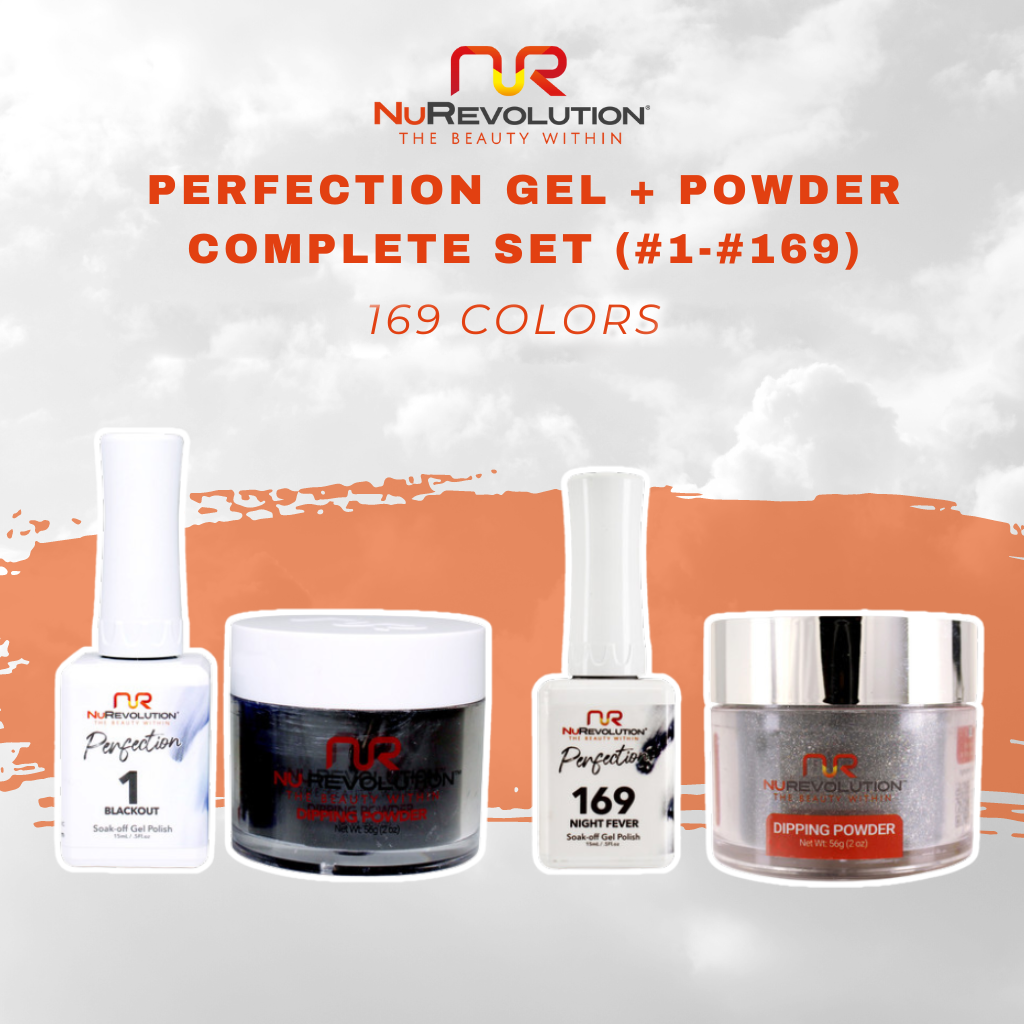 NuRevolution Perfection Gel Polish & Nail Lacquer + Dip Acrylic Powder Complete Set