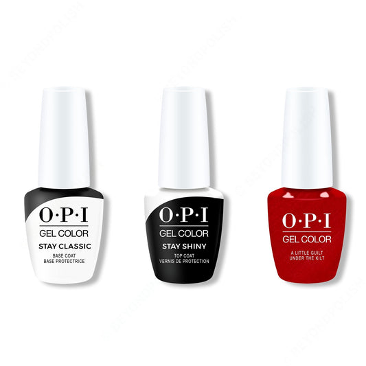 OPI - GelColor Combo - Stay Classic Base, Shiny Top & A Little Guilt Under The Kilt