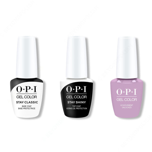OPI - GelColor Combo - Stay Classic Base, Shiny Top & Achievement Unlocked