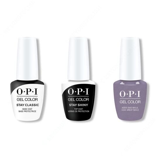 OPI - GelColor Combo - Stay Classic Base, Shiny Top & Addio Bad Nails, Ciao Great Nails