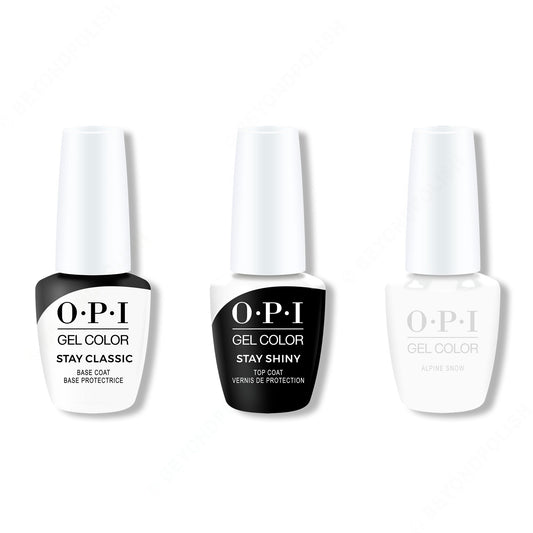 OPI - GelColor Combo - Stay Classic Base, Shiny Top & Alpine Snow