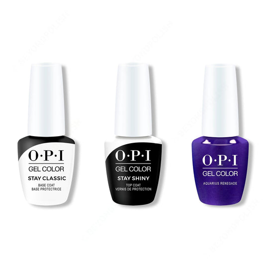 OPI - GelColor Combo - Stay Classic Base, Shiny Top & Aquarius Renegade
