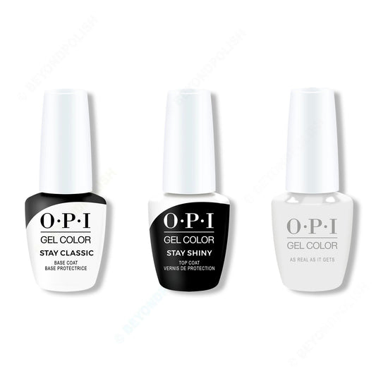 OPI - GelColor Combo - Stay Classic Base, Shiny Top & As Real As It Gets