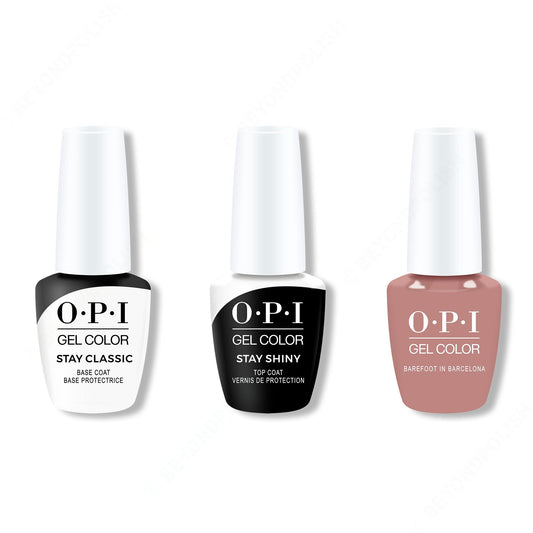 OPI - GelColor Combo - Stay Classic Base, Shiny Top & Barefoot in Barcelona