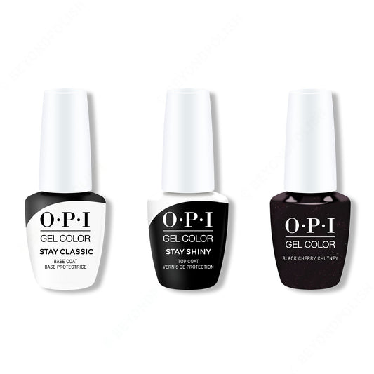 OPI - GelColor Combo - Stay Classic Base, Shiny Top & Black Cherry Chutney