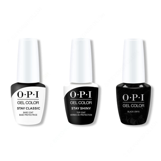 OPI - GelColor Combo - Stay Classic Base, Shiny Top & Black Onyx