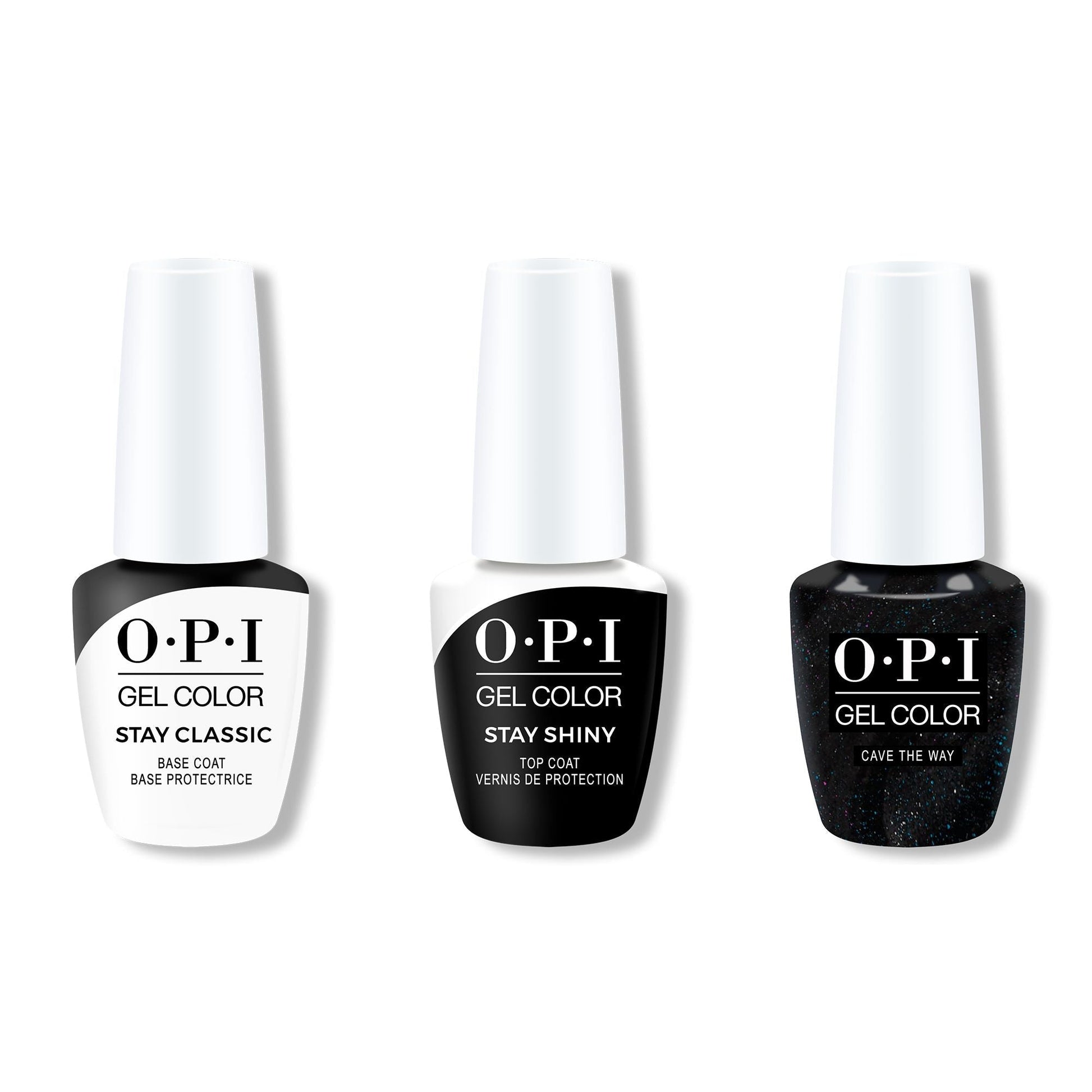 OPI - GelColor Combo - Stay Classic Base, Shiny Top & Cave The Way