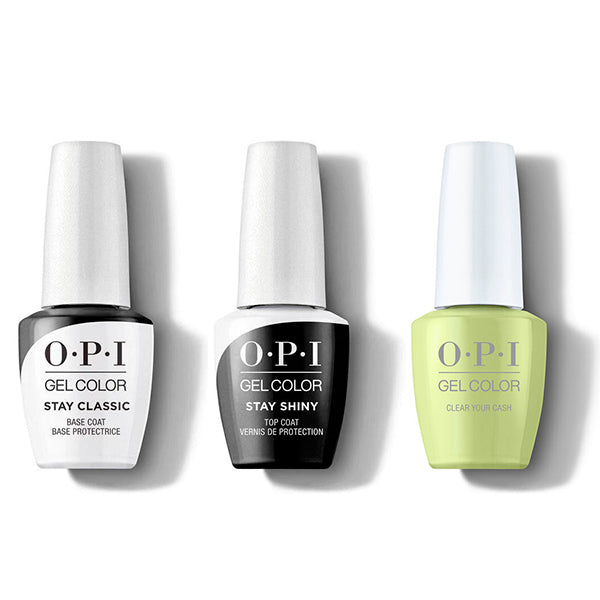 OPI - GelColor Combo - Stay Classic Base, Shiny Top & Clear Your Cash