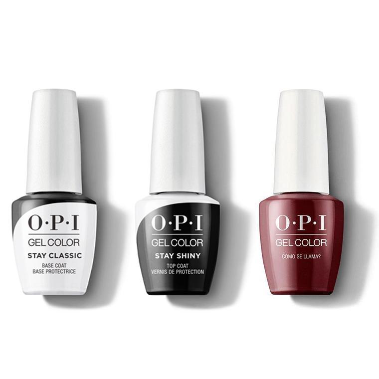 OPI - GelColor Combo - Stay Classic Base, Shiny Top & Como se Llama?