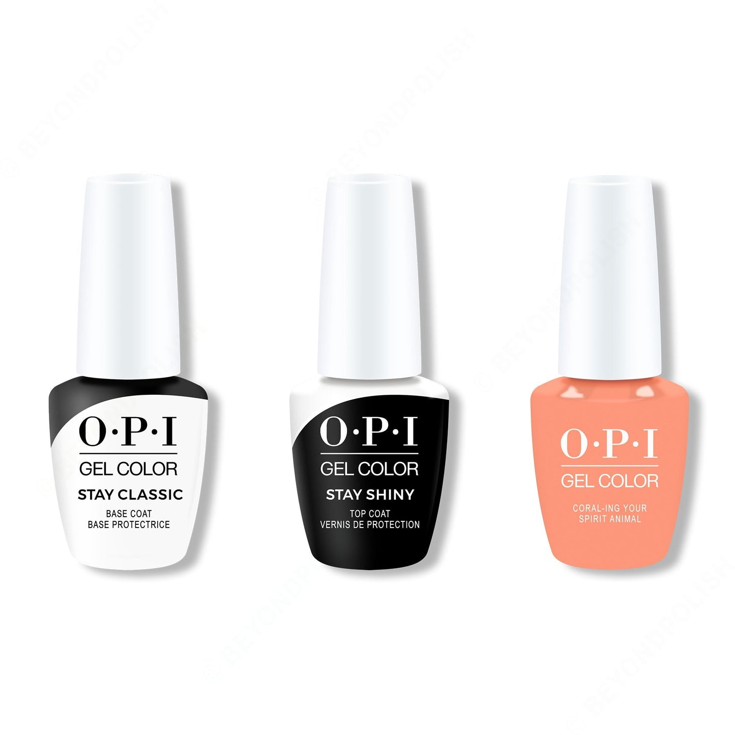 OPI - GelColor Combo - Stay Classic Base, Shiny Top & Coral-ing Your Spirit Animal