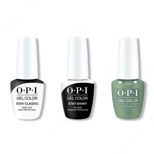OPI - GelColor Combo - Stay Classic Base, Shiny Top & Decked to the Pines