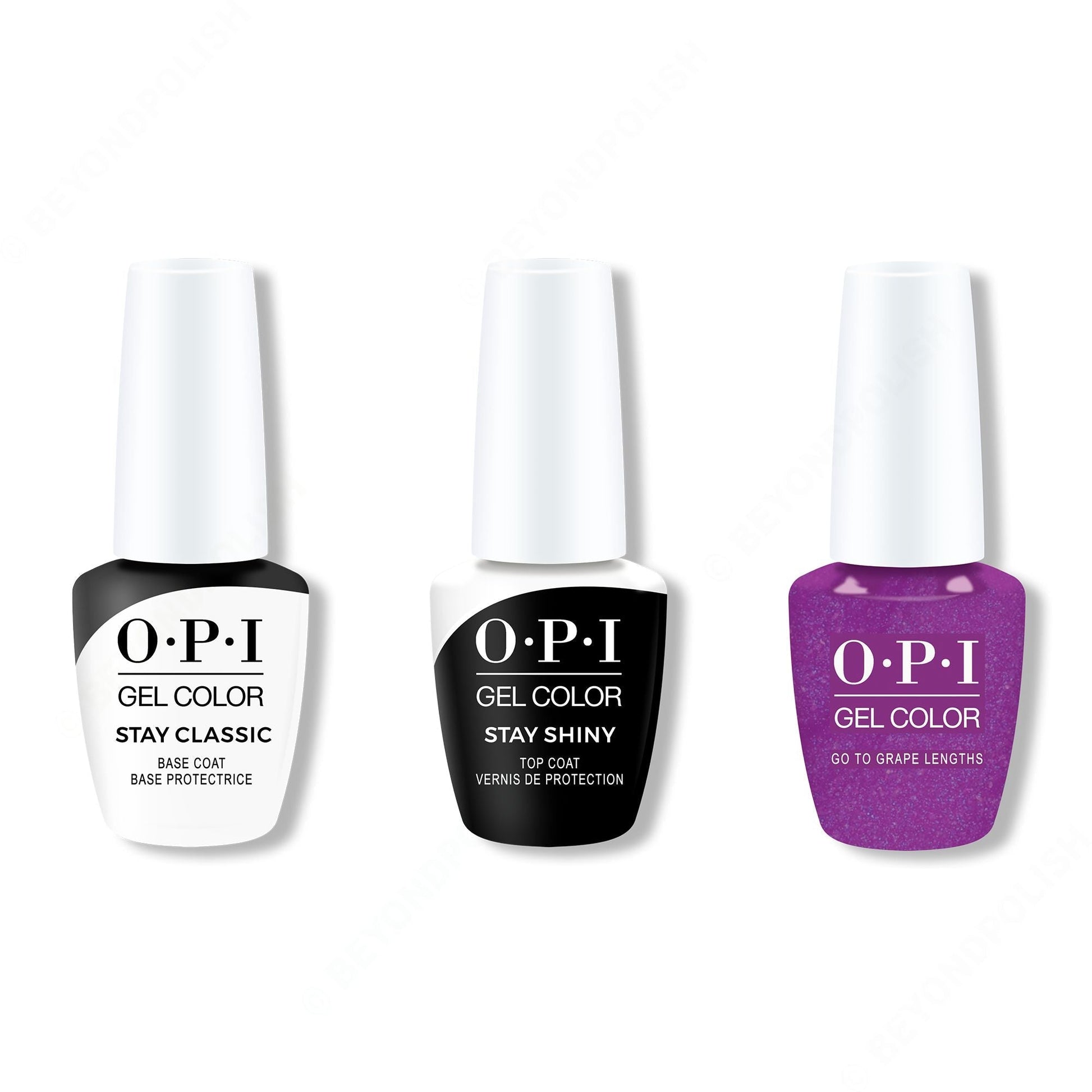 OPI - GelColor Combo - Stay Classic Base, Shiny Top & Go to Grape Lengths