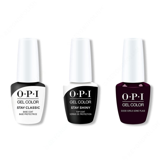 OPI - GelColor Combo - Stay Classic Base, Shiny Top & Good Girls Gone Plaid