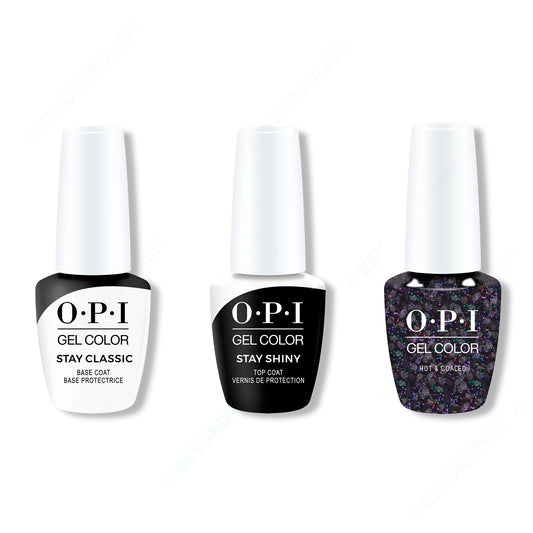 OPI - GelColor Combo - Stay Classic Base, Shiny Top & Hot & Coaled