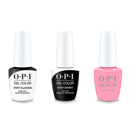 OPI - GelColor Combo - Stay Classic Base, Shiny Top & I Quit My Day Job