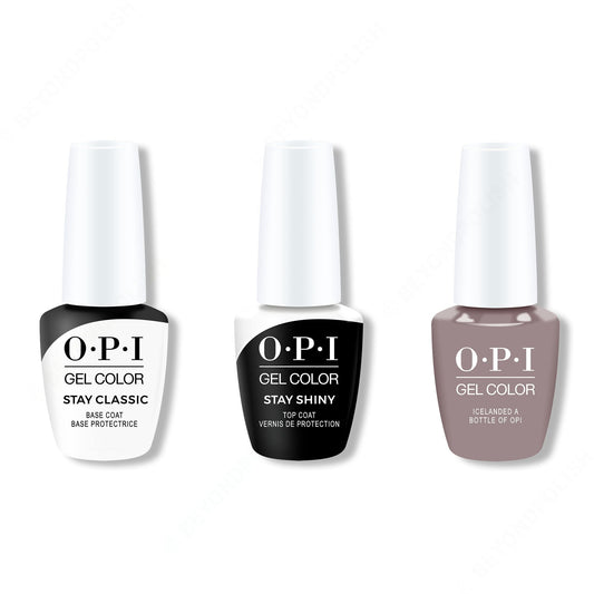 OPI - GelColor Combo - Stay Classic Base, Shiny Top & Icelanded a Bottle of OPI