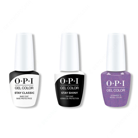 OPI - GelColor Combo - Stay Classic Base, Shiny Top & Leonardo's Model Color
