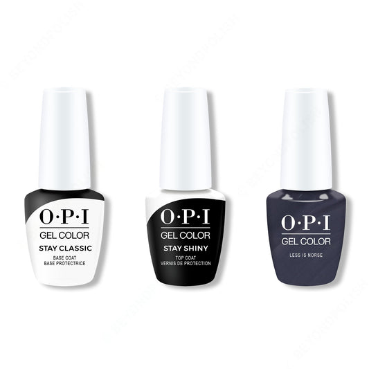 OPI - GelColor Combo - Stay Classic Base, Shiny Top & Less is Norse