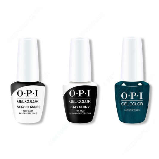 OPI - GelColor Combo - Stay Classic Base, Shiny Top & Let's Scrooge