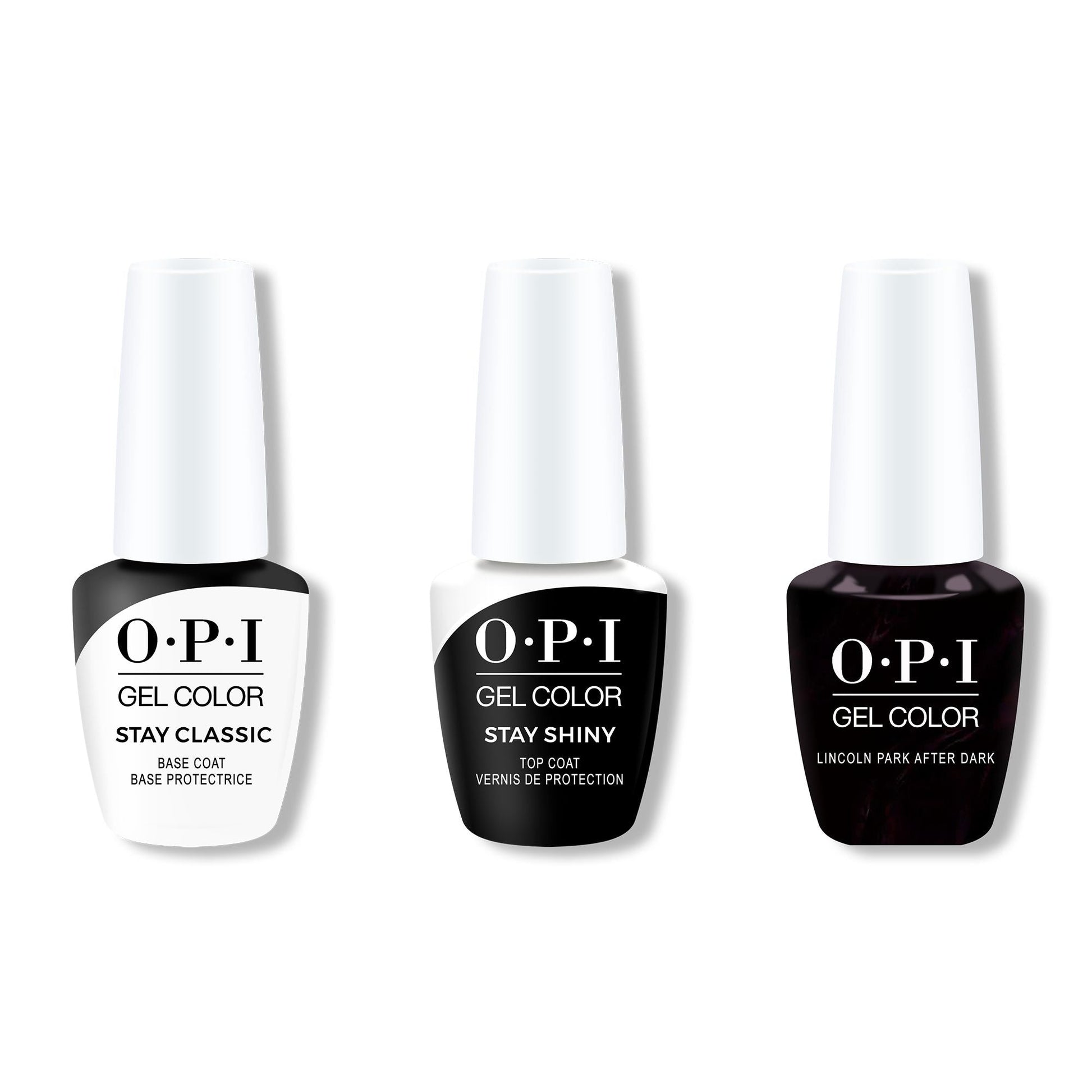 OPI - GelColor Combo - Stay Classic Base, Shiny Top & Lincoln Park After Dark