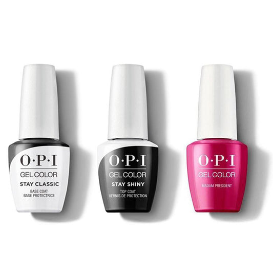 OPI - GelColor Combo - Stay Classic Base, Shiny Top & Madam President