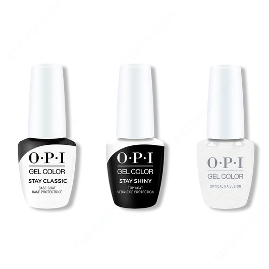 OPI - GelColor Combo - Stay Classic Base, Shiny Top & Optical Nailusion