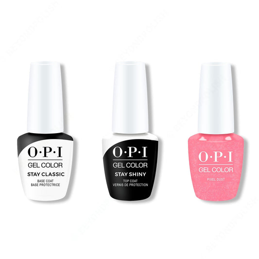 OPI - GelColor Combo - Stay Classic Base, Shiny Top & Pixel Dust