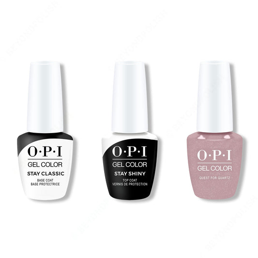 OPI - GelColor Combo - Stay Classic Base, Shiny Top & Quest for Quartz