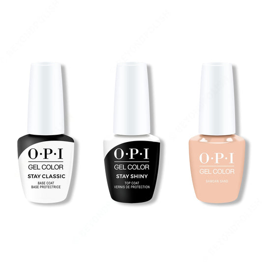 OPI - GelColor Combo - Stay Classic Base, Shiny Top & Samoan Sand
