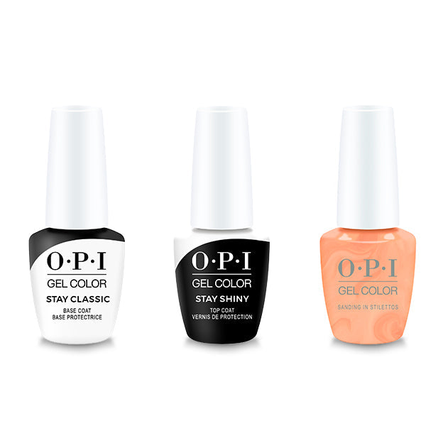 OPI - GelColor Combo - Stay Classic Base, Shiny Top & Sanding In Stilettos