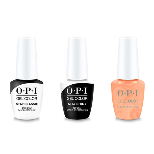 OPI - GelColor Combo - Stay Classic Base, Shiny Top & Sanding In Stilettos