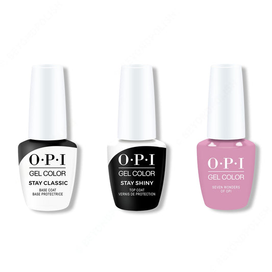 OPI - GelColor Combo - Stay Classic Base, Shiny Top & Seven Wonders of OPI