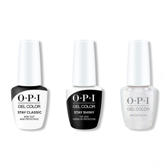 OPI - GelColor Combo - Stay Classic Base, Shiny Top & Snatch'd Silver