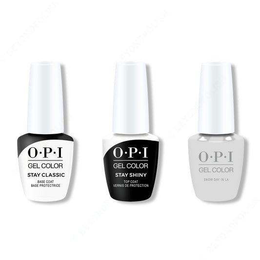 OPI - GelColor Combo - Stay Classic Base, Shiny Top & Snow Day in LA
