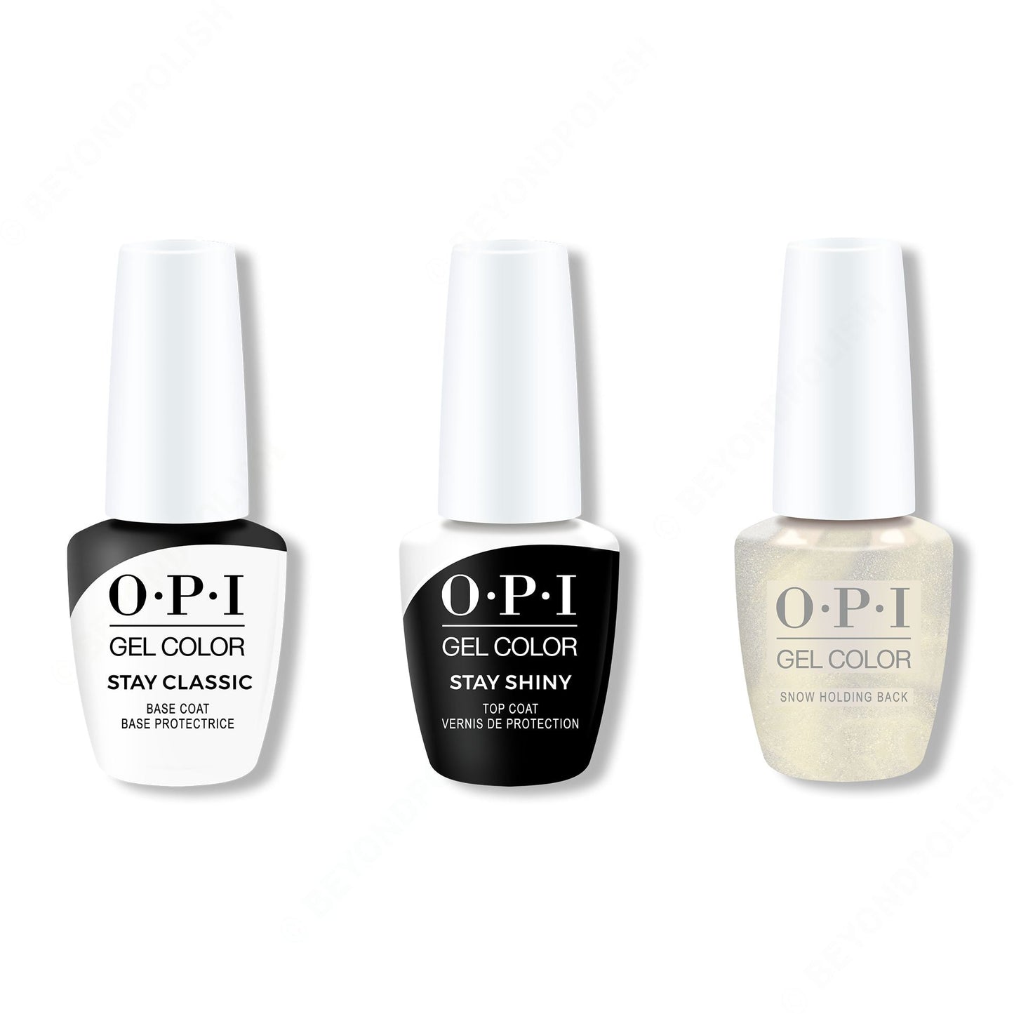 OPI - GelColor Combo - Stay Classic Base, Shiny Top & Snow Holding Back