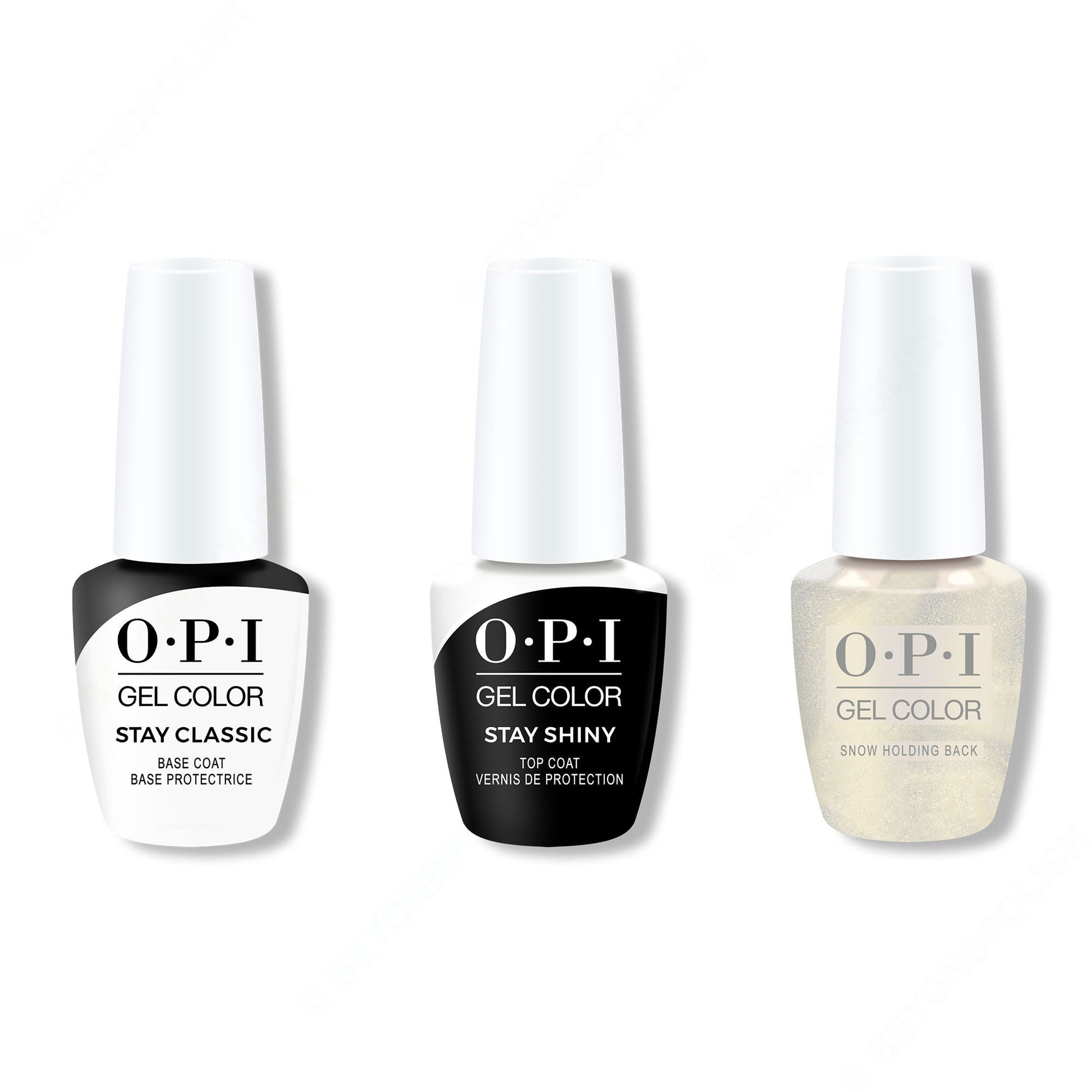 OPI - GelColor Combo - Stay Classic Base, Shiny Top & Snow Holding Back