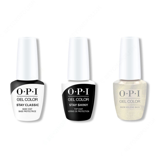 OPI - GelColor Combo - Stay Classic Base, Shiny Top & Snow Holding Back