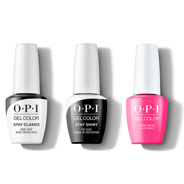 OPI - GelColor Combo - Stay Classic Base, Shiny Top & Spring Break The Internet
