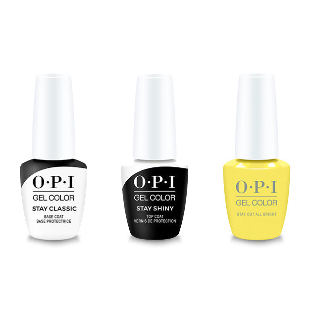 OPI - GelColor Combo - Stay Classic Base, Shiny Top & Stay Out All Bright