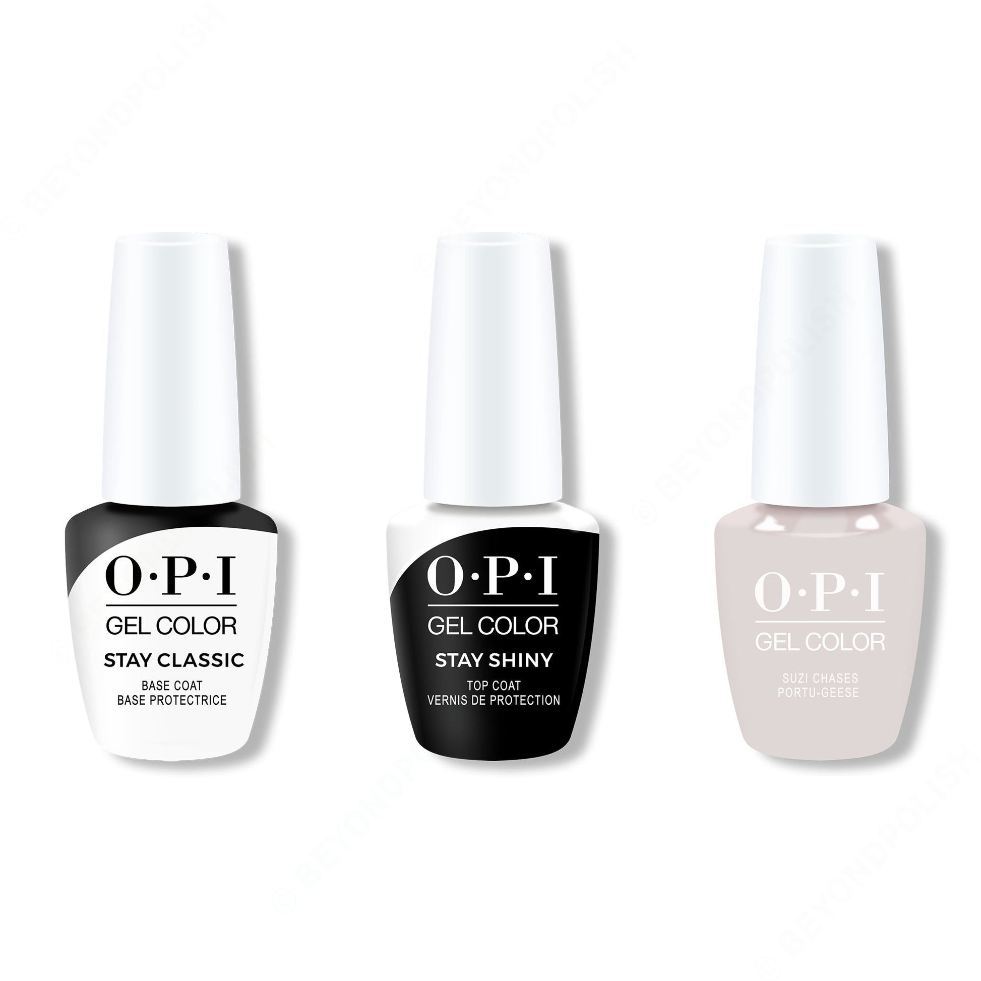 OPI - GelColor Combo - Stay Classic Base, Shiny Top & Suzi Chases Portu-geese