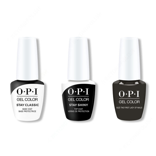 OPI - GelColor Combo - Stay Classic Base, Shiny Top & Suzi The First Lady of Nails