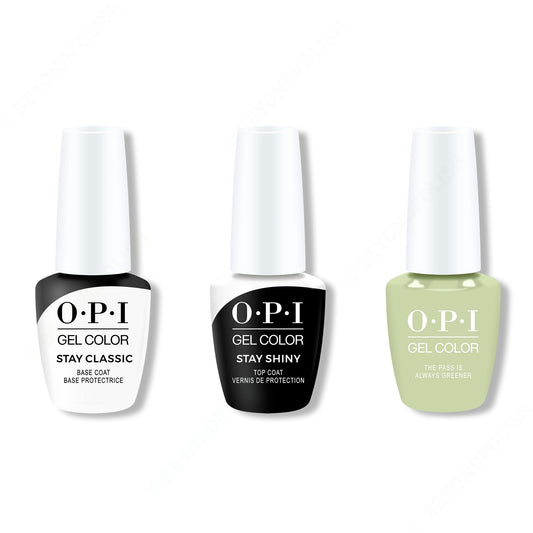 OPI - GelColor Combo - Stay Classic Base, Shiny Top & The Pass is Always Greener