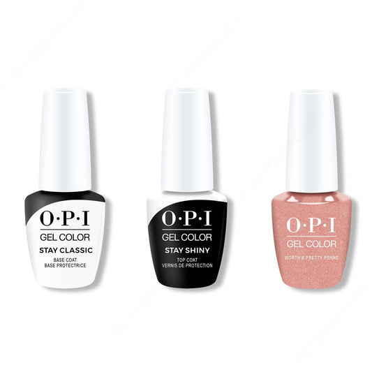 OPI - GelColor Combo - Stay Classic Base, Shiny Top & Worth a Pretty Penne