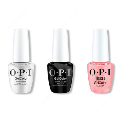 OPI - GelColor Combo - Super Base, Super Gloss Top & Ga-Linda