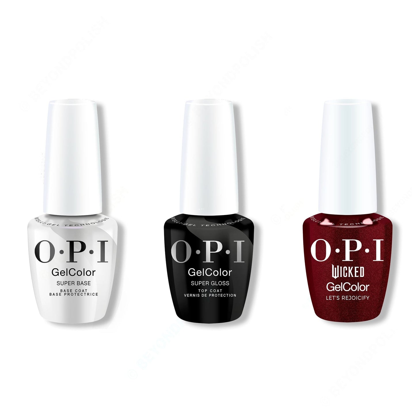 OPI - GelColor Combo - Super Base, Super Gloss Top & Let's Rejoicify