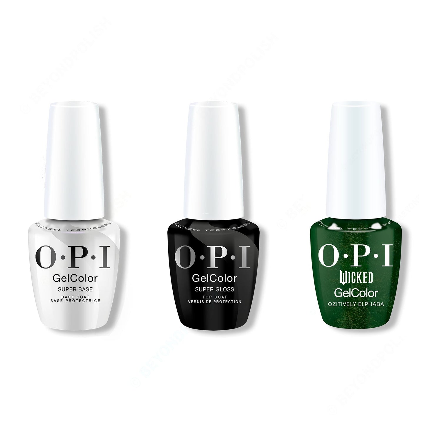 OPI - GelColor Combo - Super Base, Super Gloss Top & Ozitively Elphaba