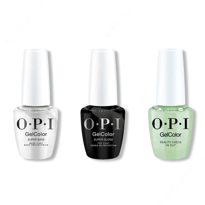 OPI GelColor Intelli-Gel Combo - Super Base Coat, Super Gloss Top Coat & AppointMINT Confirmed