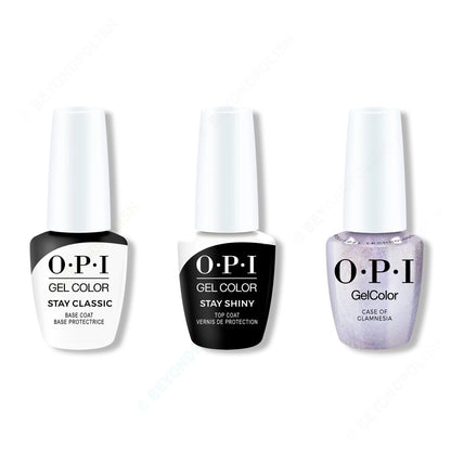 OPI GelColor Intelli-Gel Combo - Super Base Coat, Super Gloss Top Coat & Case of Glamnesia